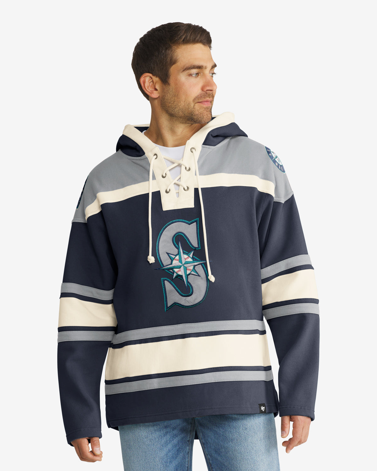 Seattle Mariners Apparel | Fleece Lacer Hood | '47 - Navy – '47