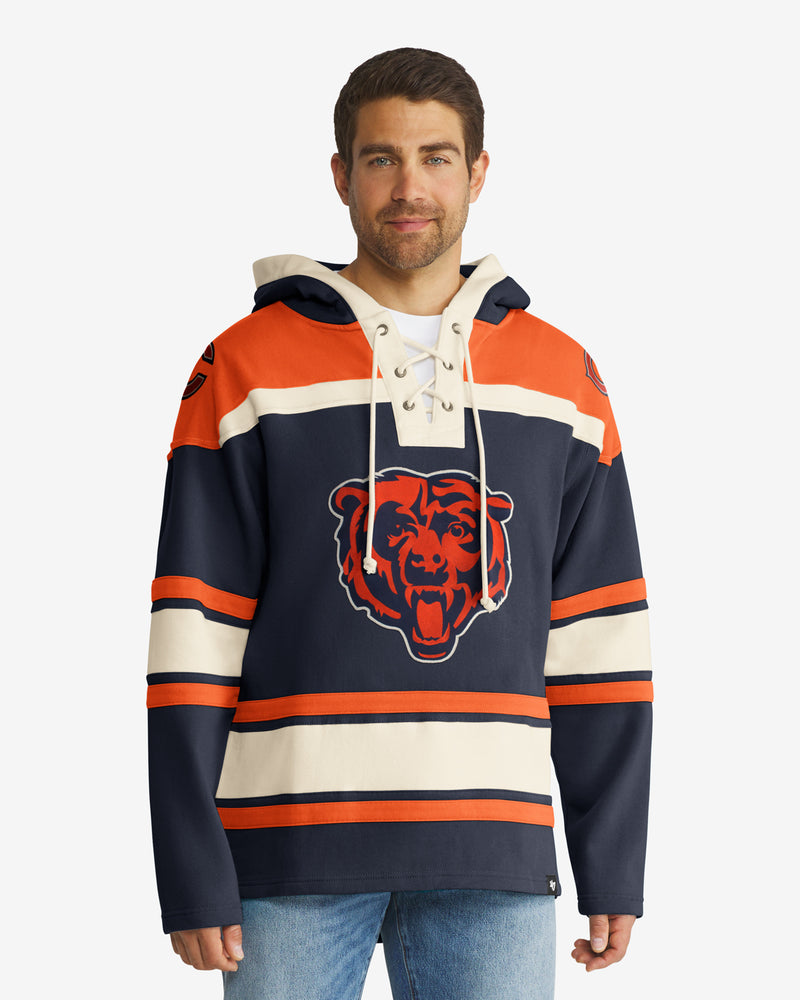 Chicago Bears Men's 47 Brand Navy Pullover Jersey Hoodie