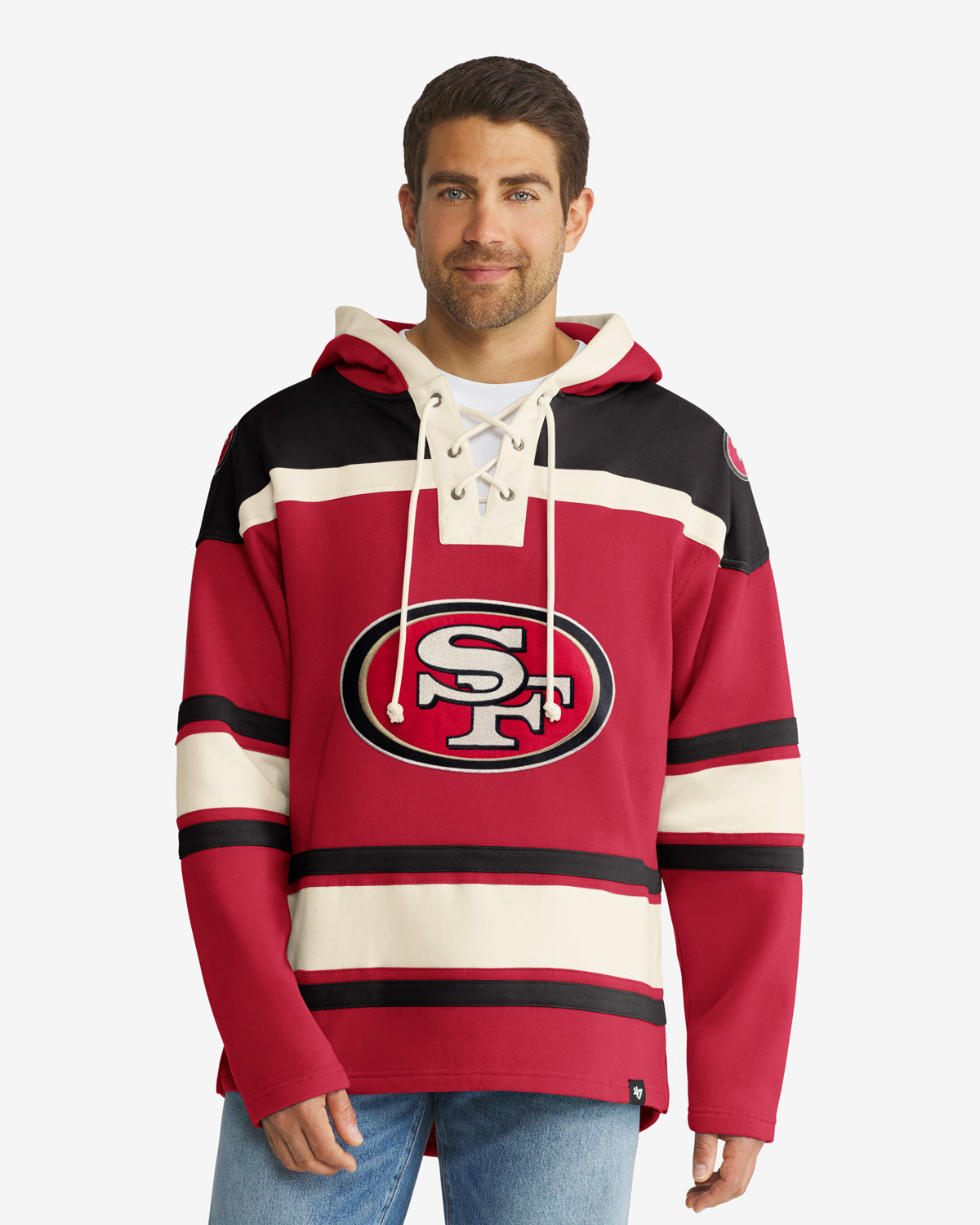 San Francisco 49ers Apparel | Fleece Lacer Hood | '47 – '47