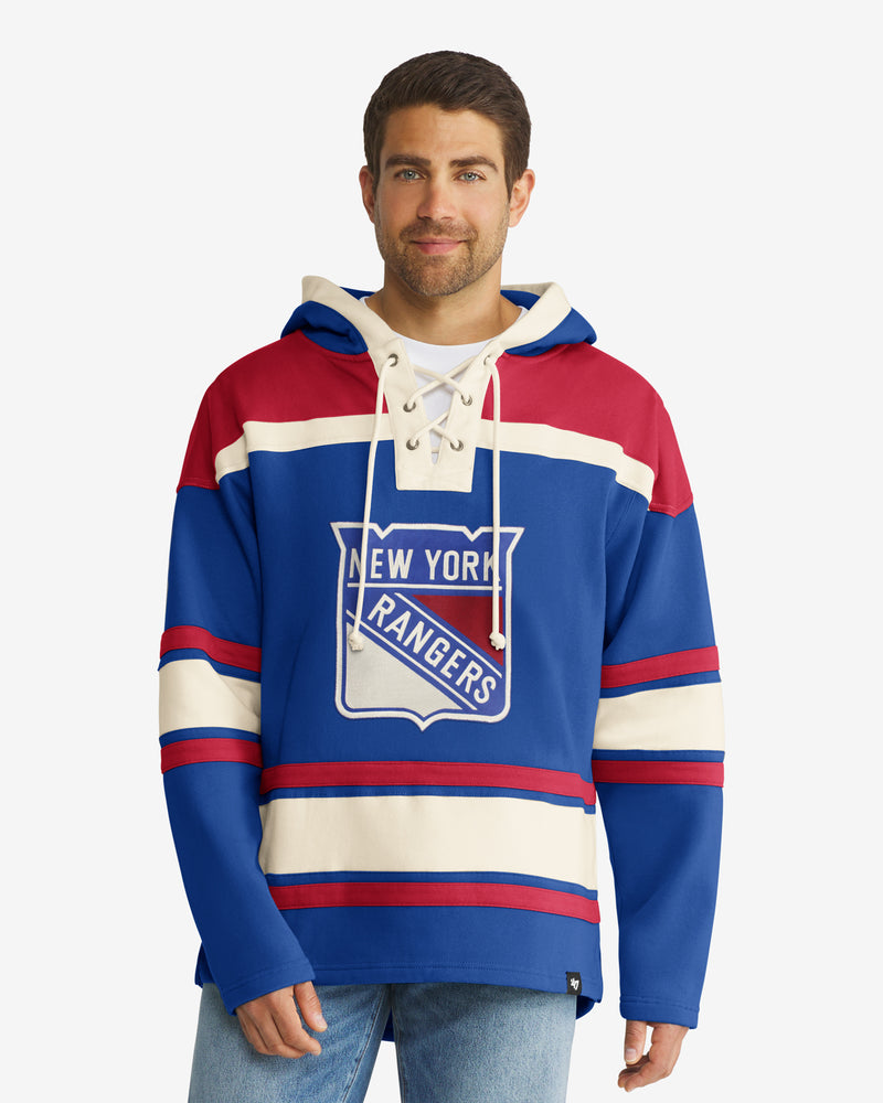 New York Rangers Men's '47 Superior Lacer Pullover Hoodie