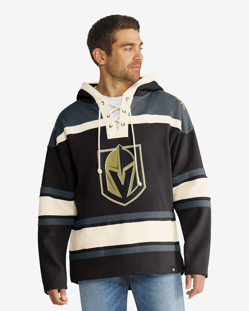 Men's '47 Black Vegas Golden Knights Superior Lacer Hoodie Size: Small