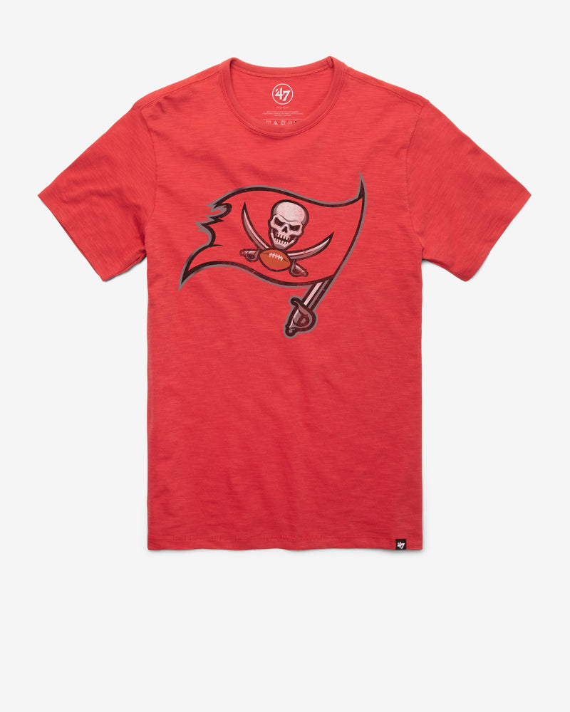 '47 Men's Tampa Bay Buccaneers Scrum Logo Red T-Shirt, Large