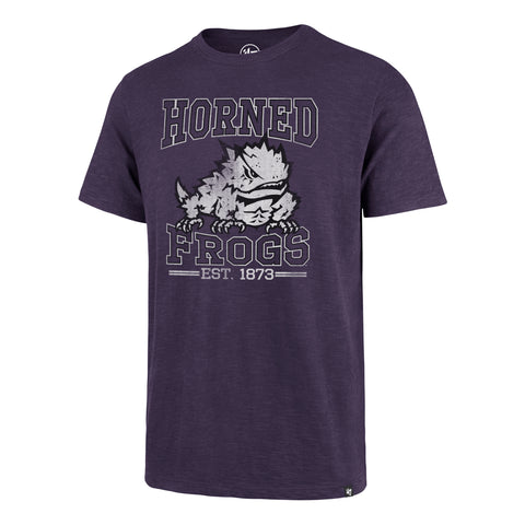 TEXAS CHRISTIAN HORNED FROGS TCU BLOCK BUILT SCRUM TEE