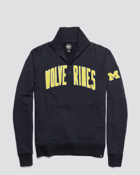 MICHIGAN WOLVERINES BANKS '47 HARRIS SCRIMMAGE 1/4 ZIP