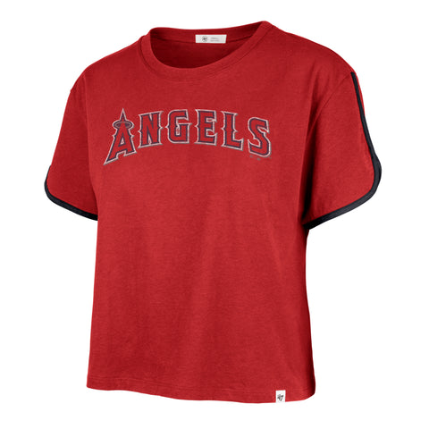 LOS ANGELES ANGELS PREMIER WORDMARK '47 DOLPHIN HEM CROP WOMENS