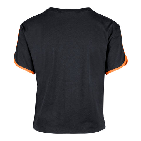 HOUSTON ASTROS PREMIER WORDMARK '47 DOLPHIN HEM CROP WOMENS