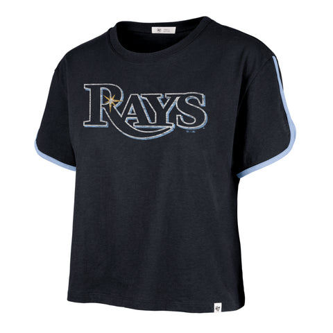 TAMPA BAY RAYS PREMIER WORDMARK '47 DOLPHIN HEM CROP WOMENS