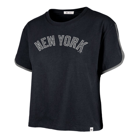NEW YORK YANKEES PREMIER WORDMARK '47 DOLPHIN HEM CROP WOMENS