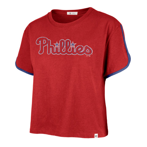 PHILADELPHIA PHILLIES PREMIER WORDMARK '47 DOLPHIN HEM CROP WOMENS