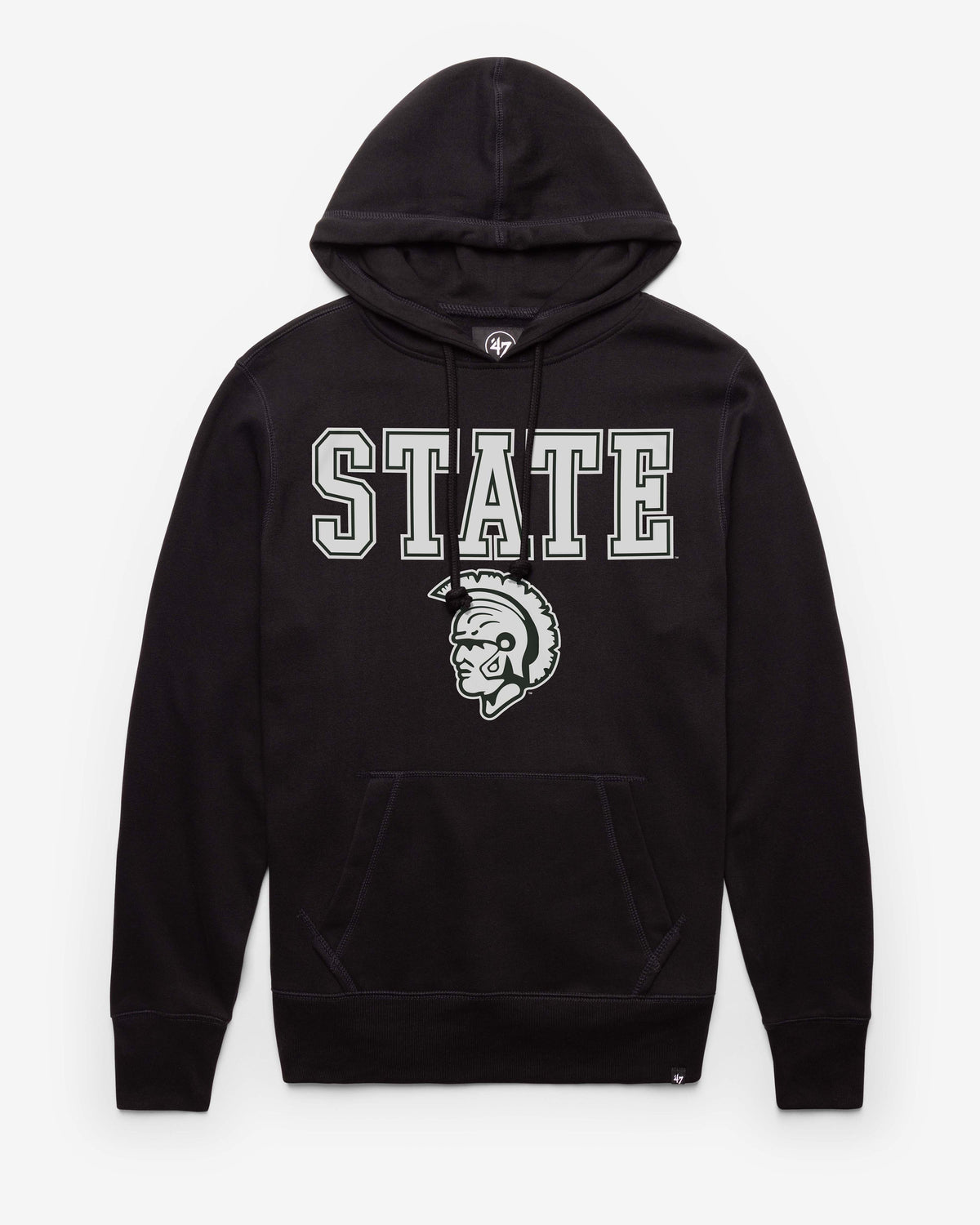 MICHIGAN STATE SPARTANS VINTAGE STRAIGHT BLOCK '47 HEADLINE HOOD