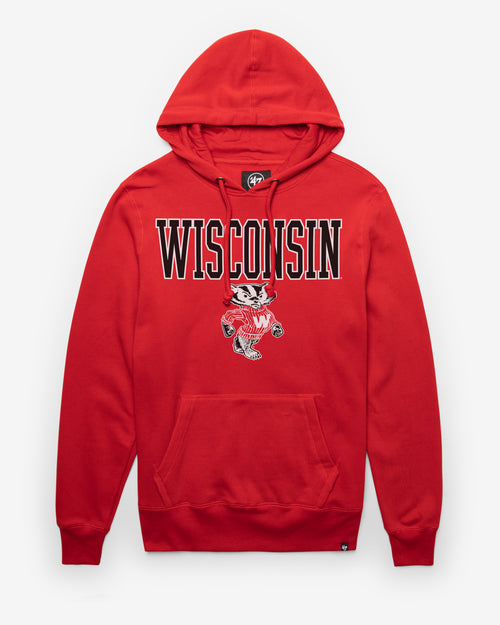 WISCONSIN BADGERS VINTAGE STRAIGHT BLOCK '47 HEADLINE HOOD