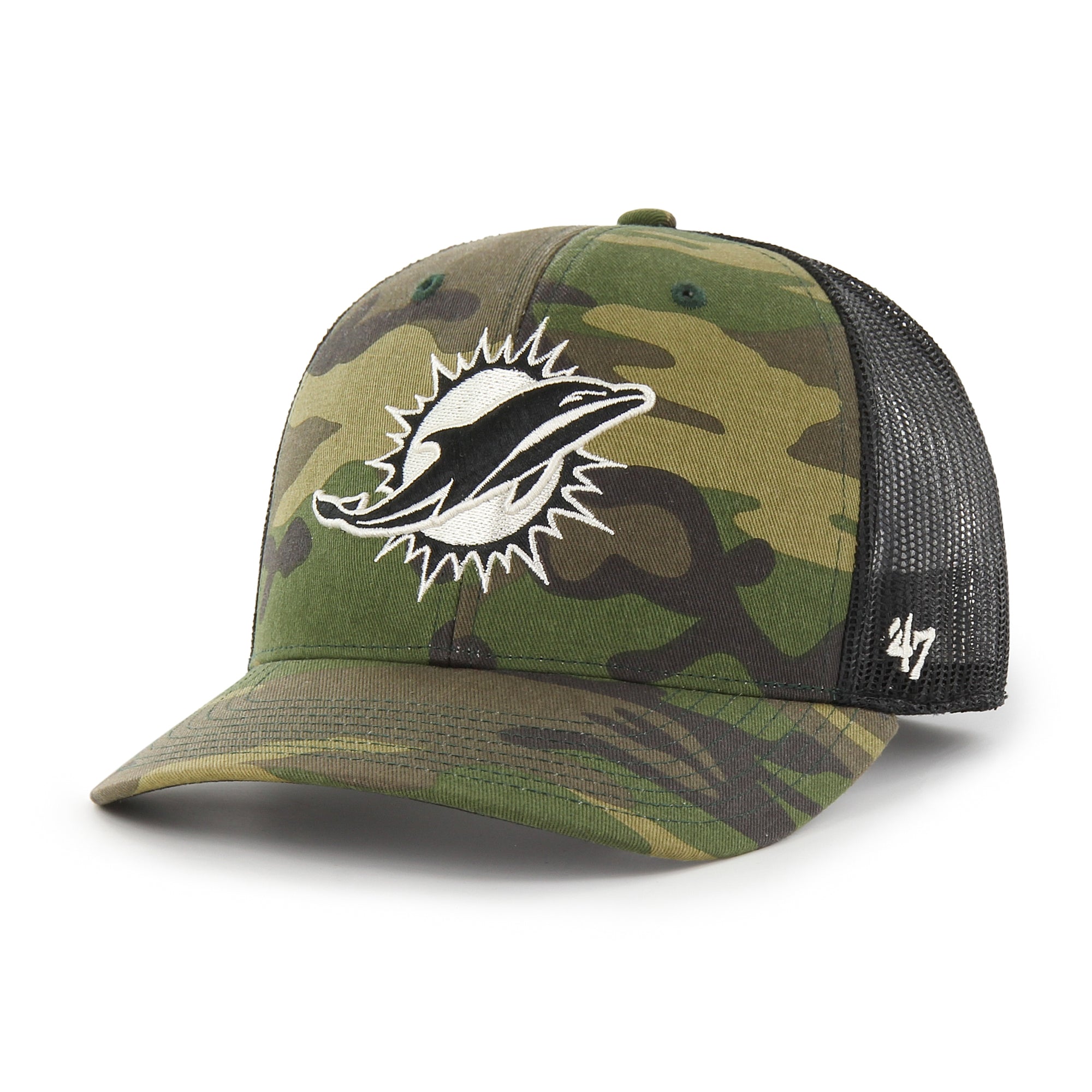 Miami Dolphins Camo Strap '47 Trucker