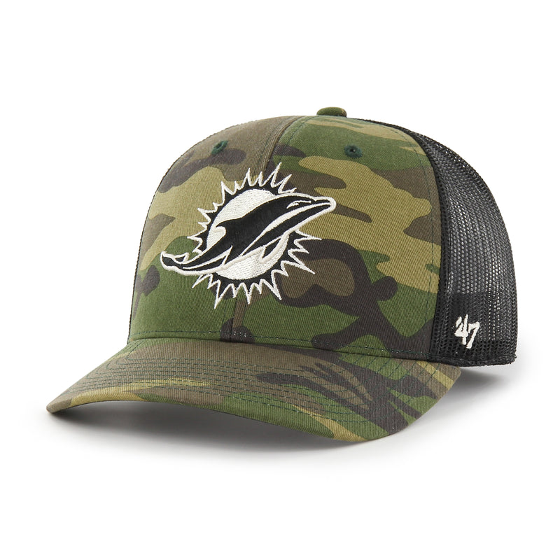 Miami Dolphins Camo Strap '47 Trucker