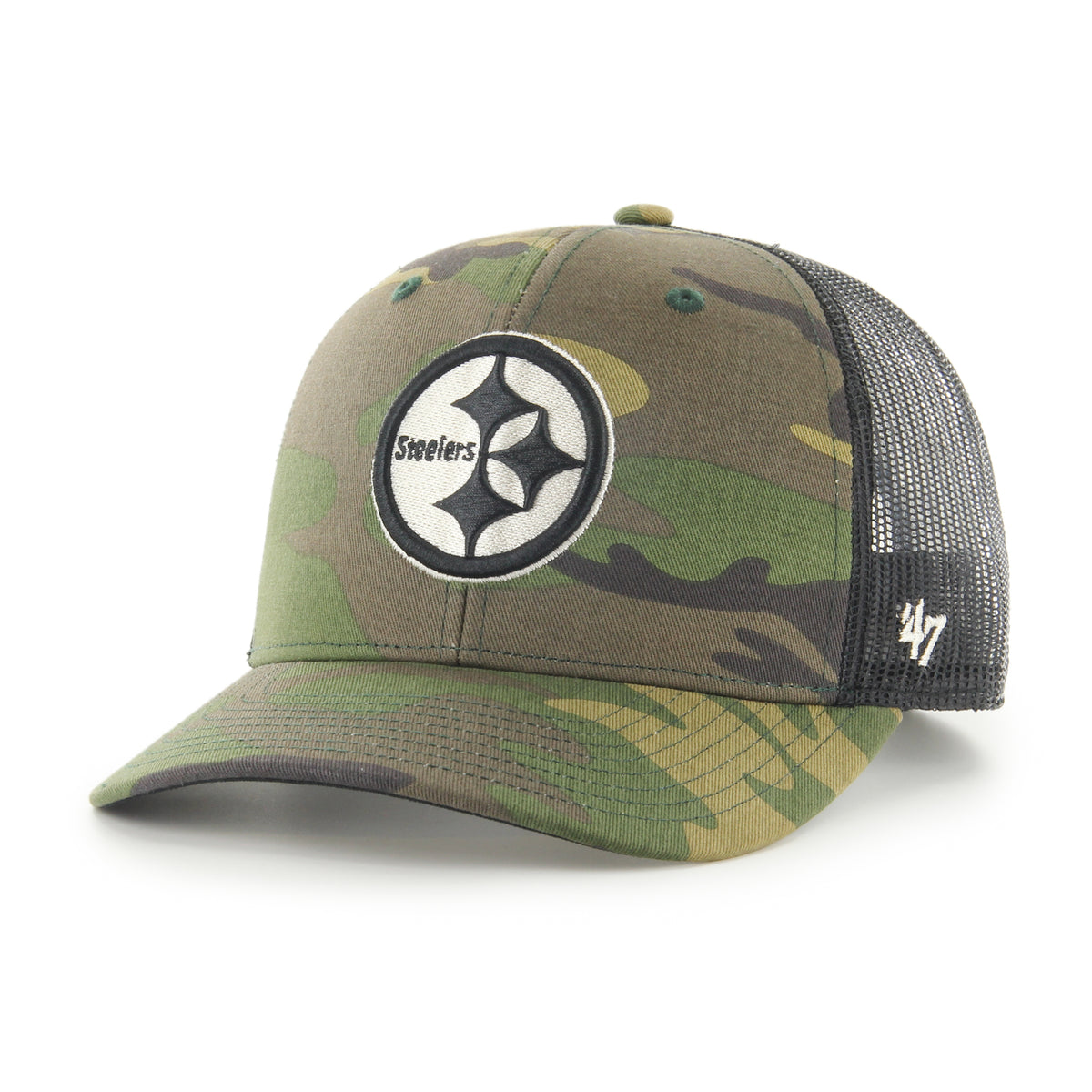Pittsburgh Steelers Camo Strap '47 Trucker