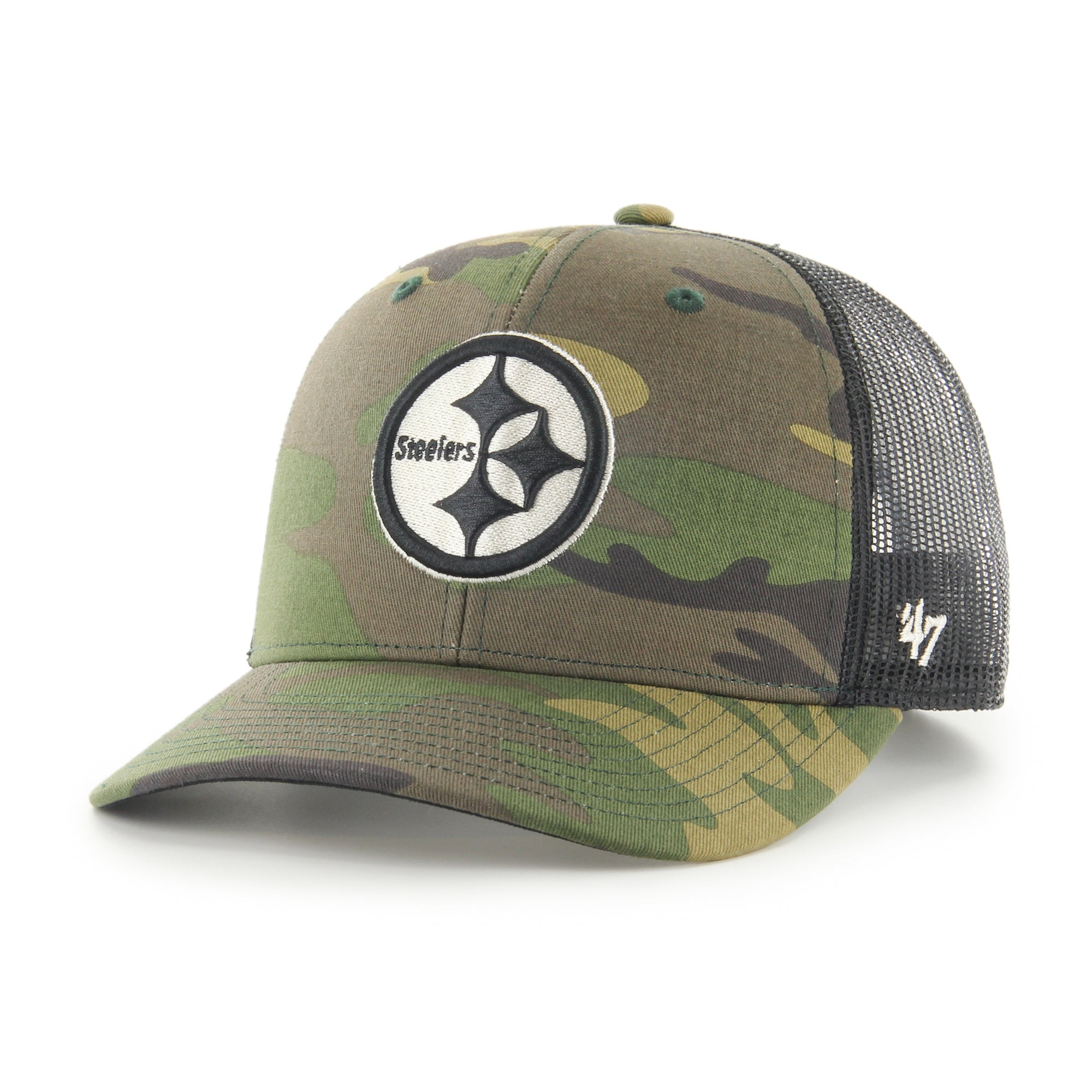 Pittsburgh Steelers Camo Strap '47 Trucker