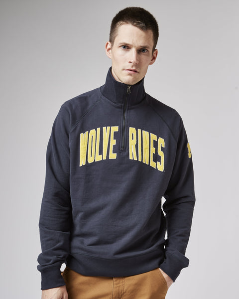 MICHIGAN WOLVERINES BANKS '47 HARRIS SCRIMMAGE 1/4 ZIP
