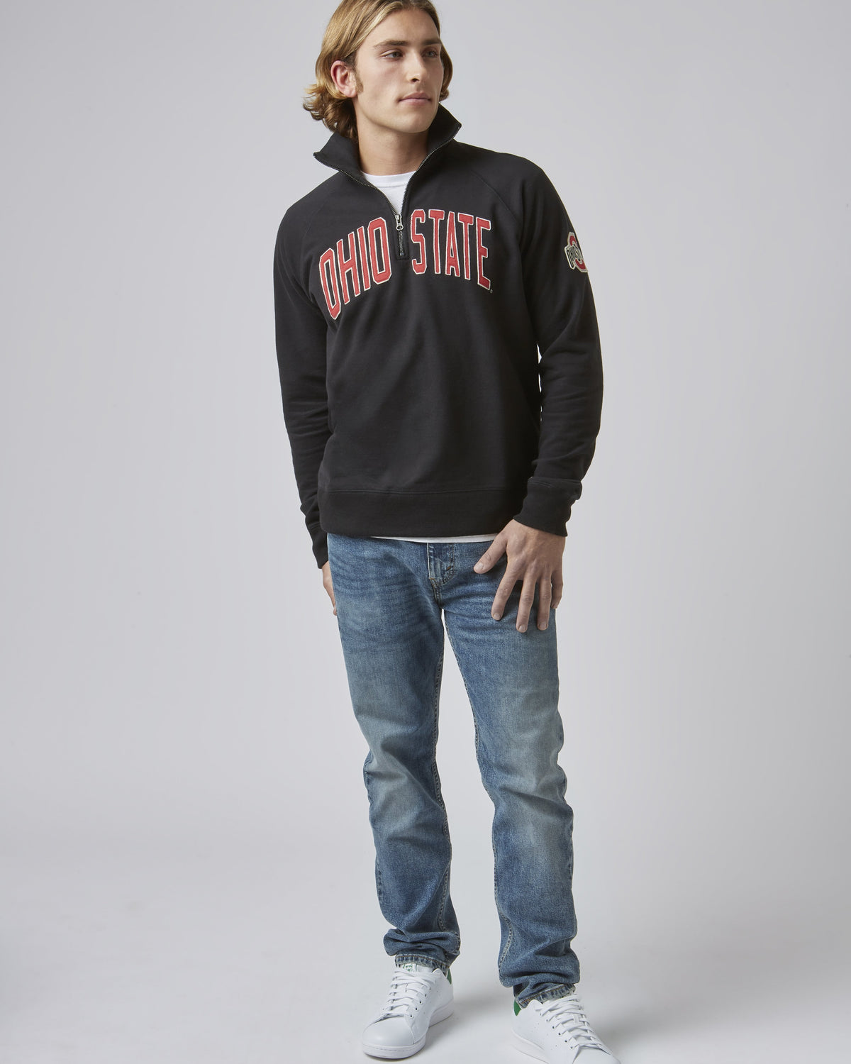OHIO STATE BUCKEYES BANKS '47 HARRIS SCRIMMAGE 1/4 ZIP