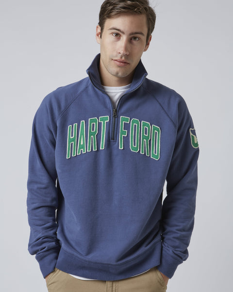 HARTFORD WHALERS VINTAGE BANKS '47 HARRIS SCRIMMAGE 1/4 ZIP